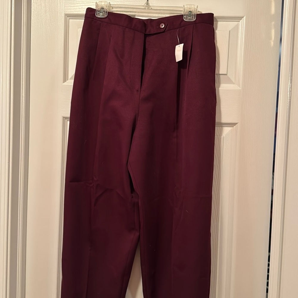 Very vintage maroon cuffed trousers (70s or earlier)